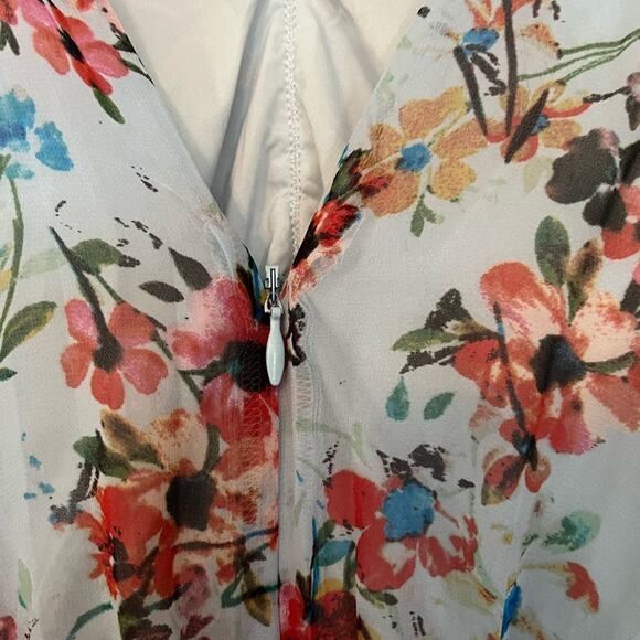 Likely floral V neck handkerchief hem sleeveless boho feminine midi dress - Picture 10 of 14